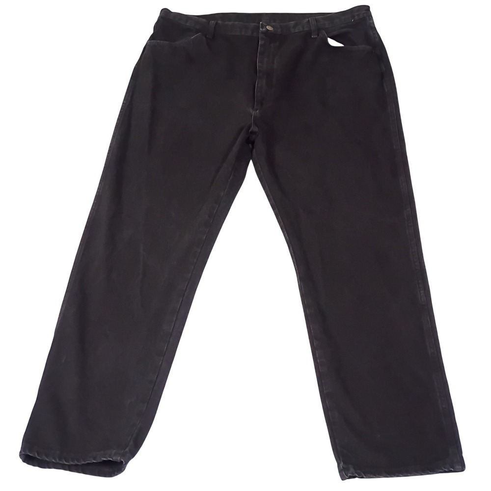 Rustler Mens Regular Fit Straight Leg Black Jeans 100% Cotton 42x32 87619CB